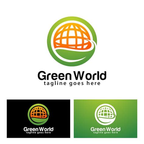 Premium Vector | Green world logo design template