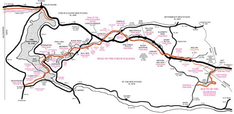 Trail of Coeur dAlenes Map - Mullan Montana • mappery