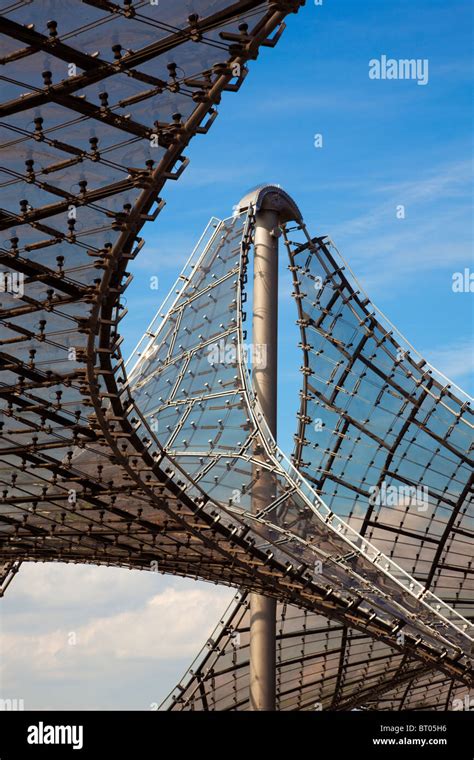 roof construction of the olympic stadium at Munich, detail view Stock Photo - Alamy