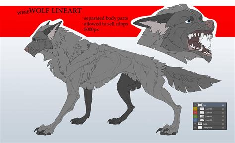 WOLF lineart base by Alaiaorax on DeviantArt