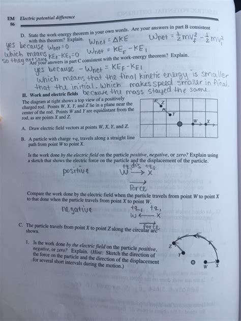 Solved D. State the work-energy theorem in your own words. | Chegg.com