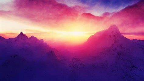 Pink mountains sunset | Mountain landscape, Mountain wallpaper, Sunrise wallpaper