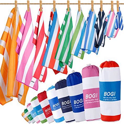 BOGI Microfibre Beach Towels for Travel -Quick Dry Lightweight Ultra Absorbent Sand Free Towel ...