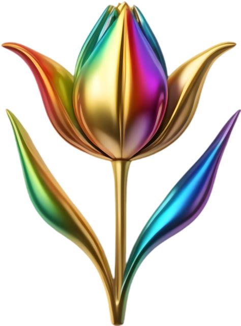 Radiant Rainbow Tulip Flower Art for Marketing. . 49954370 PNG