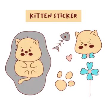 Cute Kawaii Cat On Sticker Illustration, Vector Art Illustration, Paper ...