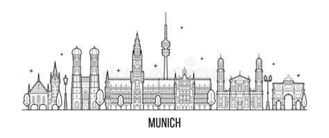 Munich Skyline, Germany City Buildings Vector Stock Vector ...