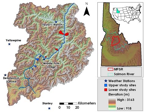 Middle Fork Salmon River study area map