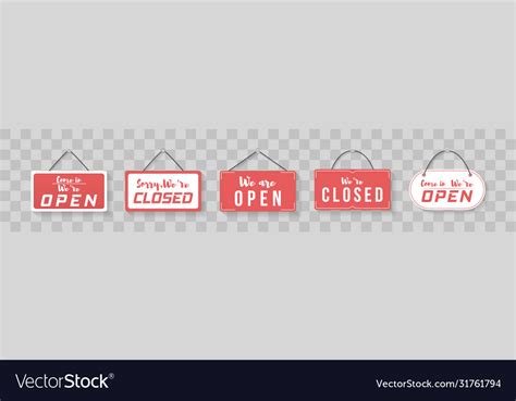 Open closed sign Royalty Free Vector Image - VectorStock