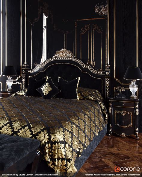 Simple Black And Gold Bedroom For Small Space | Home decorating Ideas