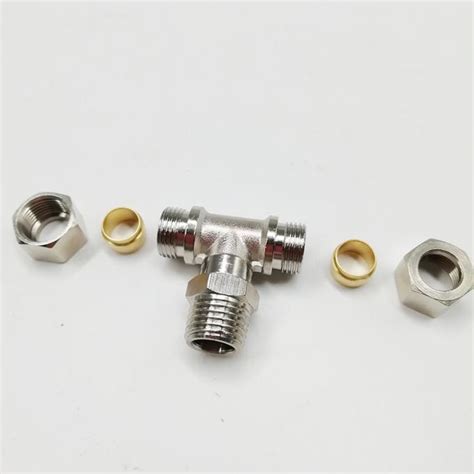 Gas Pipe Nitrogen Connection Compression Tube Fittings Middle Threaded ...