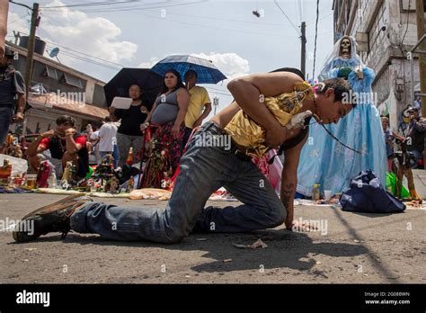 June 1, 2021, Mexico City, Mexico City, Mexico: A faithful holds a ...