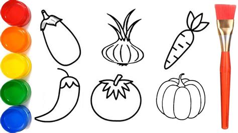 How to Draw Vegetables. Simple Drawing and Painting Vegetables for Kids ...