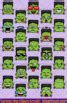 Cartoon Frankenstein Emoji Faces / Frankenstein Halloween Clipart