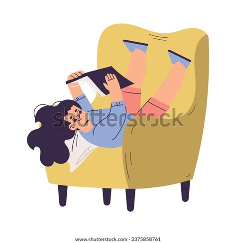 Little Girl Open Book Lying On Stock Vector (Royalty Free) 2375858761 ...