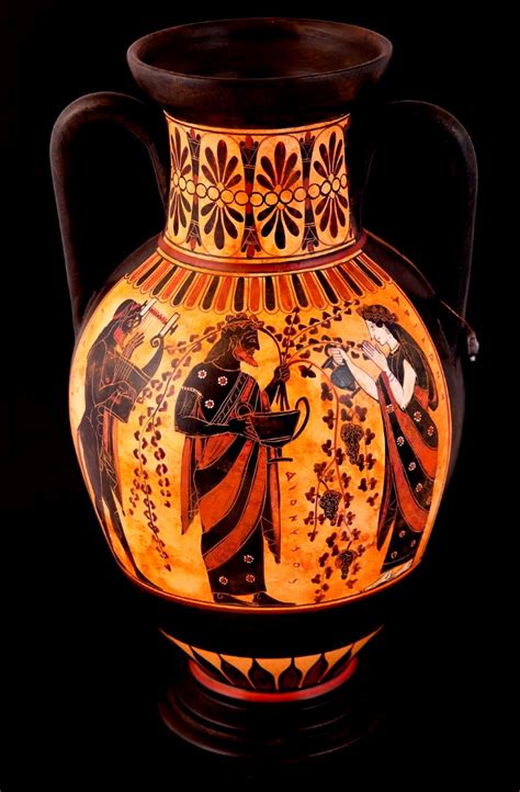 CLASSICAL GREEK POTTERY AMPHORA : Dionysus and Ariadni greek cer