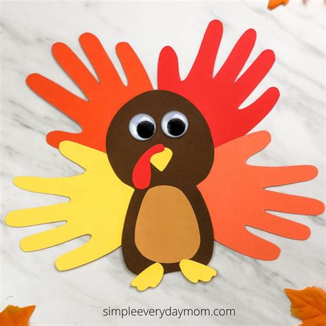 EASY + Cute Turkey Handprint Craft For Kids [Free Template] | Turkey handprint craft, Easy ...