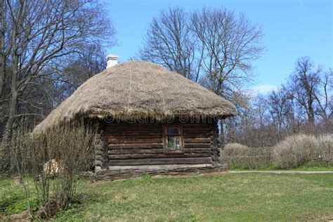 Primitive Thatched Hut. stock photo. Image of museum, home - 915602