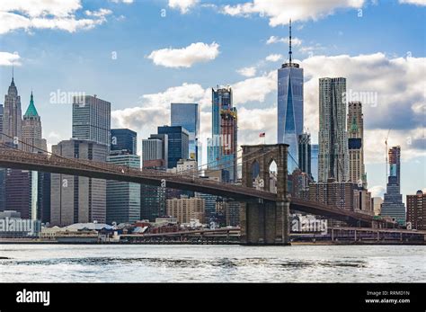 NYC Skyline from DUMBO in the district of Brooklyn, New York, USA Stock ...