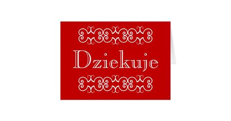 Polish Thank You Greeting Note Card Dziekuje | Zazzle