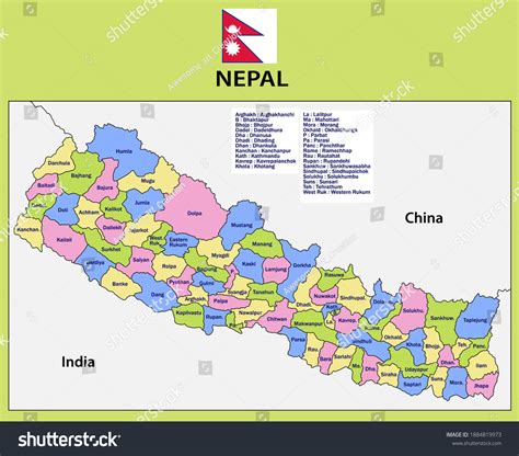 Nepal Map Nepal Administrative Map Nepal Stock Vector (Royalty Free) 1884819973 | Shutterstock