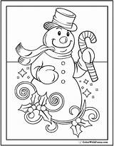 Christmas Snowman Coloring Sheet Top Hat sketch template