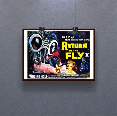 Return of the Fly 1958 Poster Horror Film Wall Decor Retro Cinema ...