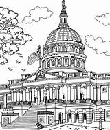 Capitol Building Coloring Page sketch template