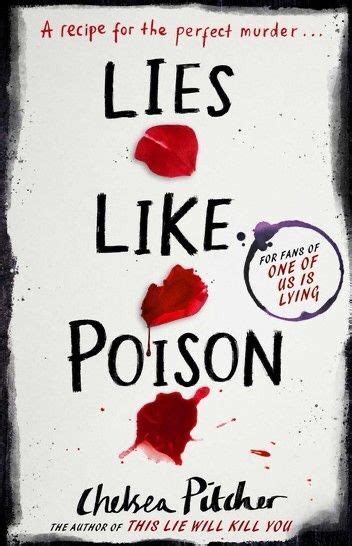 a book cover with the title lies like poison written in black and red ink