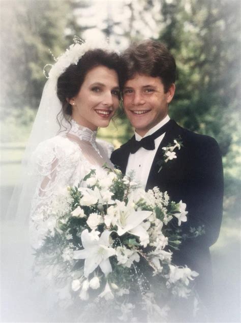 Sean Astin (Goonies, LoTR, Stranger Things) and his wife Christine Harrell, on their wedding day ...