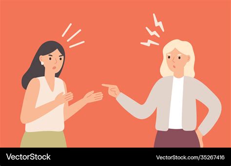 Female friends arguing yelling at each other Vector Image