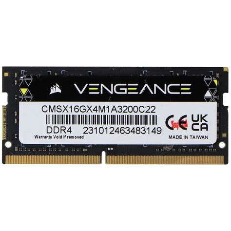 Corsair Vengeance DDR4 (16GB) SODIMM RAM (1x16GB) CMSX16GX4M1A3200C22 ...