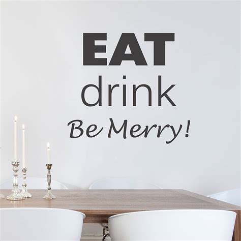 eat drink be merry wall sticker by nutmeg | notonthehighstreet.com