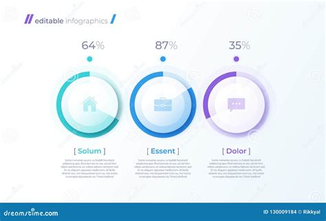 Vector Modern Editable Infographic Template with Percentage Diagrams Stock Vector - Illustration ...