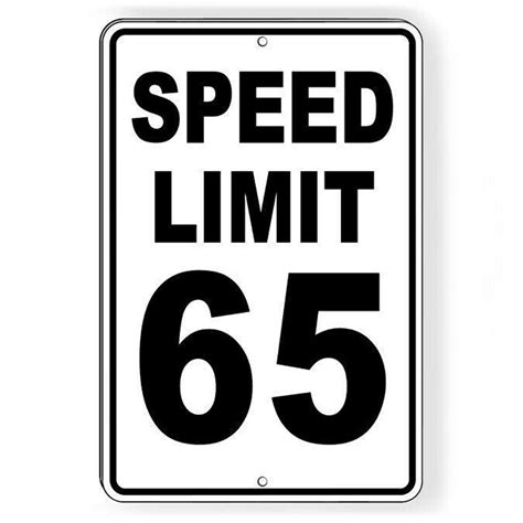 Speed Limit 65 Sign Metal MPH Slow WARNING Traffic Enforced - Etsy