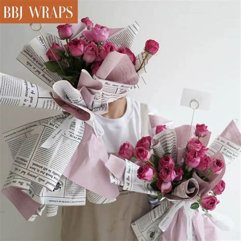 Waterproof Double-Sided Newspaper Floral Wrapping Paper, 22.8x22.8 Inc – BBJ WRAPS