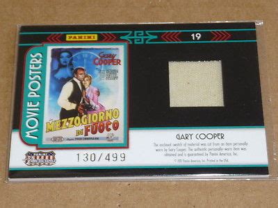 2011 Panini Americana MOVIE POSTERS GARY COOPER RELIC SWATCH /499 E988 ...