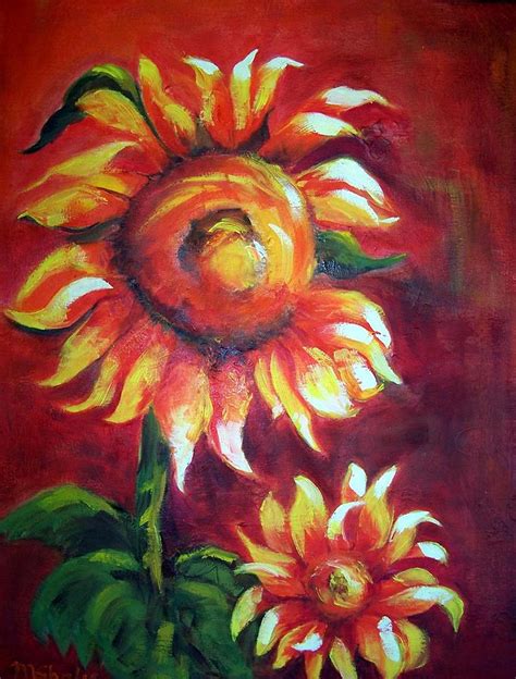 Sunflower Sunset Painting by Maureen Ghetia - Fine Art America