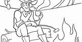 Cowboy Campfire Coloring Page For Children  Prek Class Trips sketch template
