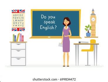 English Lesson School Cartoon People Characters Stock Illustration 779274034 | Shutterstock