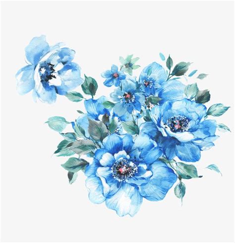 Blue Flower Decoration, Flower Clipart, Blue, Flowers PNG Transparent Clipart Image and PSD File ...