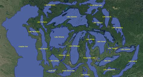 Infographic: The World's 25 Largest Lakes, Side by Side