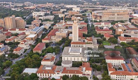 University Of Texas Ut Austin Campus Aerial View From Helicopter High ...