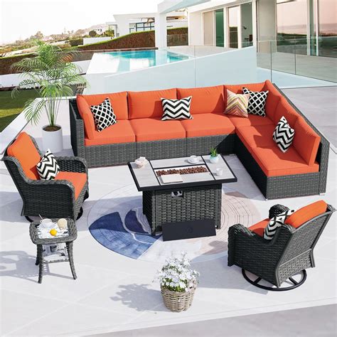 Amazon.com: HOOOWOOO Patio Outdoor Sectional Furniture Sofa Set with ...