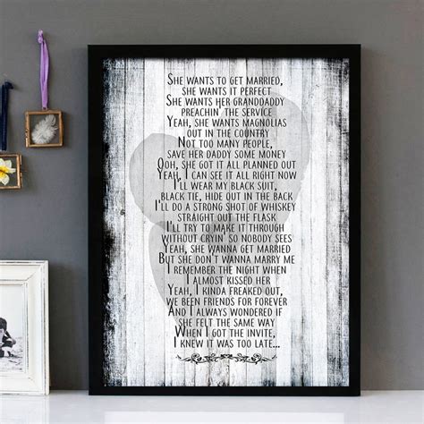 "Marry Me" - Thomas Rhett - Framed Lyrics Wall Art Design