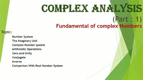 Complex Analysis. (Part 1) - YouTube