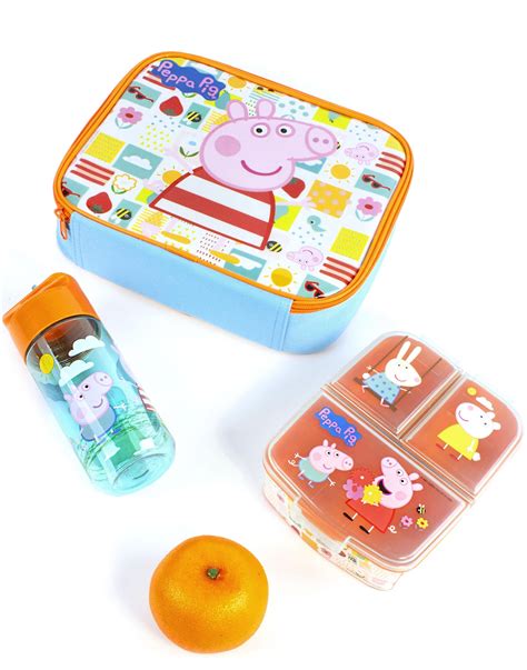 Peppa Pig Lunch Bag Set (Lunch bag, 430ml BPA Free Bottle & Lunch box) — Vanilla Underground