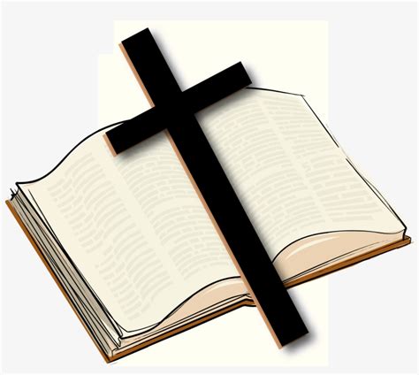 Open Bible With A Cross - Open Bible With Cross Clip Art PNG Image ...