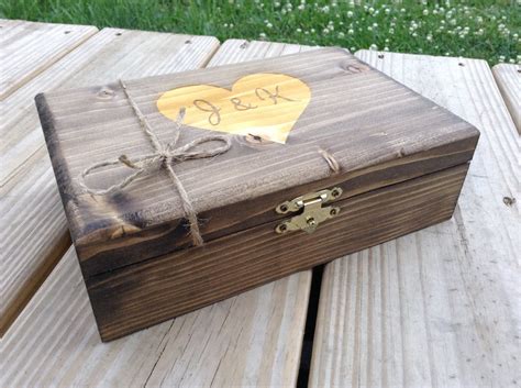 Large Personalized Box Engraved Wooden Keepsake by BloominBridal