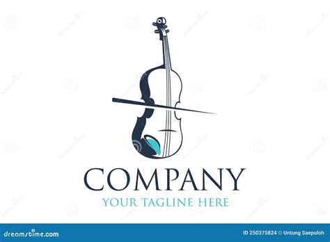 Blue Color Music Cello Logo Design Stock Vector - Illustration of design, blue: 250375824