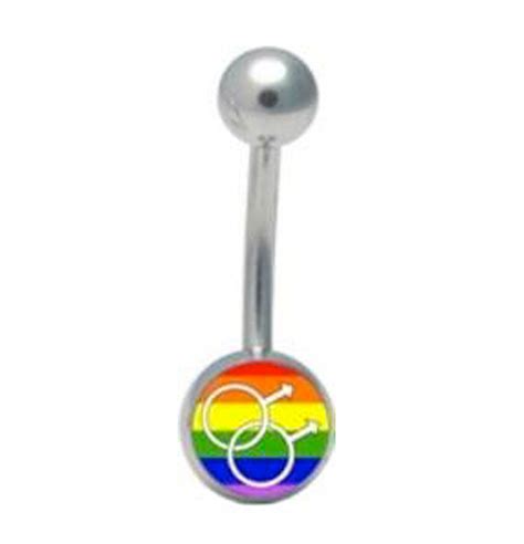 Rainbow Male Gay Pride Navel / Belly Ring (Gay Body Jewelry) - Pride Shack